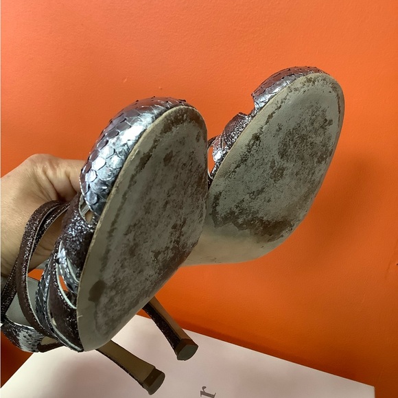 Dior Metallic Python Leather Sandals - Picture 11 of 11